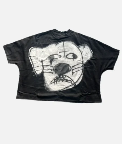Front view of Billionaire Studios Billdog Tee Black Close-up of Billdog graphic on black t-shirt Model wearing Billionaire Studios Billdog Tee Black – side view Back design and fit of the Billionaire Studios Billdog Tee