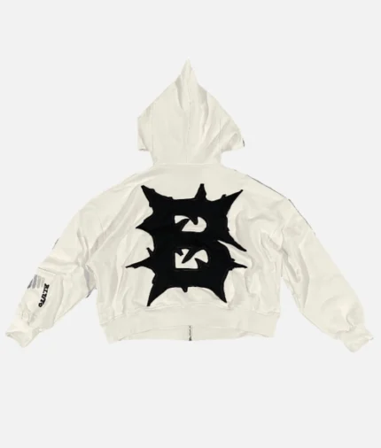 “Billionaire Studios Bloo Gradient Scale Zip Hoodie Front View” “Streetwear Hoodie with Blue Gradient Design” “Close-up of Gradient Zip Hoodie Texture” “Model Wearing Bloo Gradient Hoodie by Billionaire Studios”