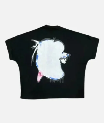 “Front view of Billionaire Studios Blue Dog Logo Tee White” “Back design of Billionaire Studios Blue Dog T-Shirt White” “Close-up of Blue Dog logo on Billionaire Studios Tee” “Model wearing Billionaire Studios White Blue Dog T-Shirt”