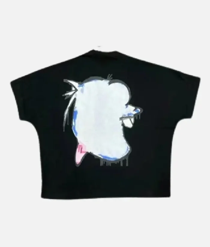 “Front view of Billionaire Studios Blue Dog Logo Tee White” “Back design of Billionaire Studios Blue Dog T-Shirt White” “Close-up of Blue Dog logo on Billionaire Studios Tee” “Model wearing Billionaire Studios White Blue Dog T-Shirt”