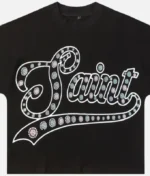 Billionaire Studios Casual Loose Tee Black front view Oversized black streetwear tee with logo Loose fit black tee by Billionaire Studios – side profile Casual black cotton t-shirt styled with jeans