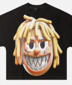 Billionaire Studios Head Print Short Sleeve Tee Off Black front view" "Back view of Billionaire Studios Head Print Tee with head graphic" "Model wearing Billionaire Studios Off Black Short Sleeve Tee" "Close-up of Billionaire Studios head print on off black t-shirt"