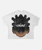 "Billionaire Studios Mobius Face Tee White front view" "Mobius Face graphic close-up on white T-shirt" "Billionaire Studios streetwear premium white tee" "Back side of Billionaire Studios Mobius Face Tee" "Model wearing Billionaire Studios Mobius Tee White"