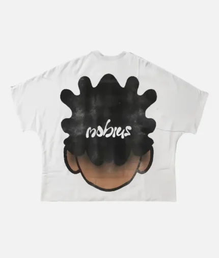 "Billionaire Studios Mobius Face Tee White front view" "Mobius Face graphic close-up on white T-shirt" "Billionaire Studios streetwear premium white tee" "Back side of Billionaire Studios Mobius Face Tee" "Model wearing Billionaire Studios Mobius Tee White"