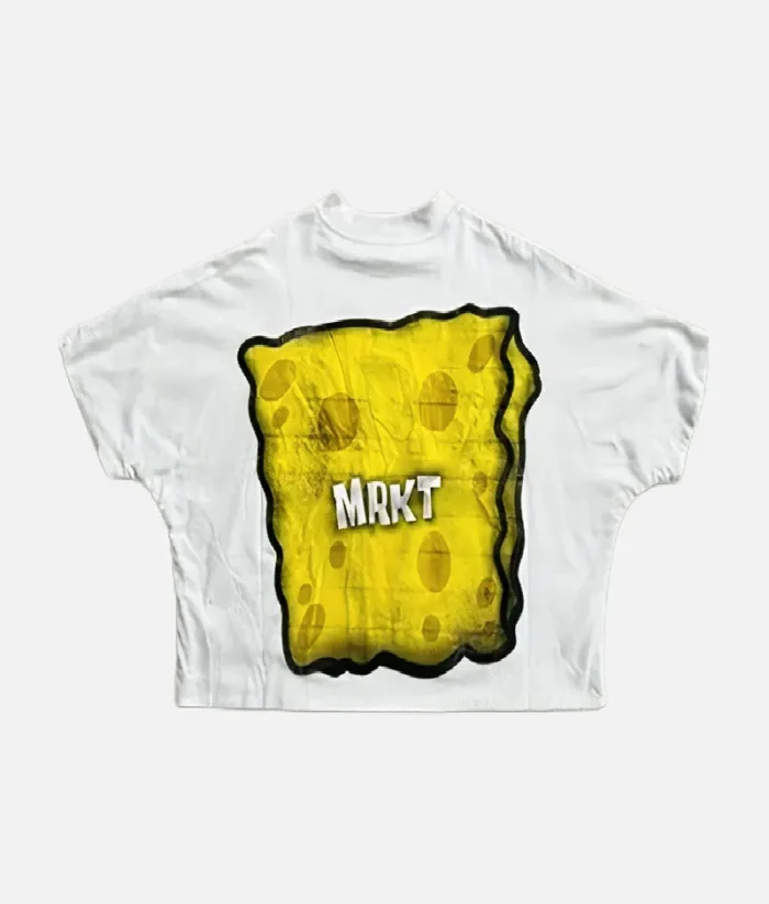 billionaire-studios-mrkt-cheese-logo-tee-white-front-view billionaire-studios-graphic-tee-back-design close-up-mrkt-cheese-logo-detail premium-cotton-streetwear-tee-white