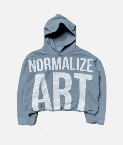 billionaire-studios-normalize-art-hoodie-blue-front-view billionaire-studios-art-hoodie-back-graphic premium-blue-hoodie-streetwear-style normalize-art-hoodie-closeup-print billionaire-studios-luxury-urban-hoodie