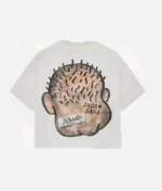 "Billionaire Studios Old Man Face Tee White Front View" "Old Man Graphic T-Shirt by Billionaire Studios" "Streetwear White Tee Oversized Fit" "Premium Cotton White Graphic T-Shirt"