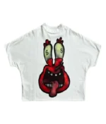 "Billionaire Studios Red Snail Logo Tee White Front View" "Close-up of Red Snail Logo on White Tee" "Billionaire Studios Streetwear T-Shirt White Cotton" "Model wearing Red Snail Logo Tee White"