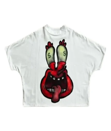 "Billionaire Studios Red Snail Logo Tee White Front View" "Close-up of Red Snail Logo on White Tee" "Billionaire Studios Streetwear T-Shirt White Cotton" "Model wearing Red Snail Logo Tee White"