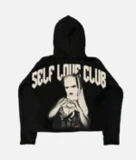 billionaire-studios-self-love-club-hoodie-black-front-view billionaire-studios-self-love-club-hoodie-black-back-print billionaire-studios-hoodie-streetwear-fit self-love-club-hoodie-black-lifestyle-shot luxury-black-hoodie-with-message