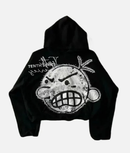 Billionaire Studios Tenth Series Hoodie Black front view Black Tenth Series hoodie with bold logo branding Luxury streetwear hoodie for men and women Close-up of Tenth Series logo on black hoodie Side angle of Billionaire Studios black hoodie