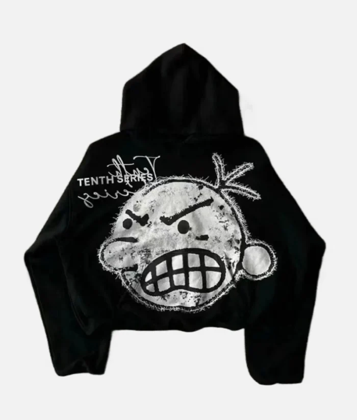 Billionaire Studios Tenth Series Hoodie Black front view Black Tenth Series hoodie with bold logo branding Luxury streetwear hoodie for men and women Close-up of Tenth Series logo on black hoodie Side angle of Billionaire Studios black hoodie