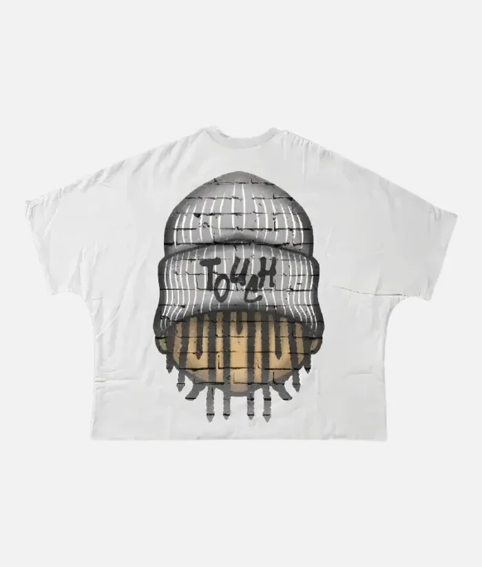 "Front view of Billionaire Studios Touch Tee White" "Close-up of Billionaire Studios logo on white t-shirt" "Model wearing Billionaire Studios Touch Tee White streetwear outfit" "Billionaire Studios premium cotton t-shirt flat lay"