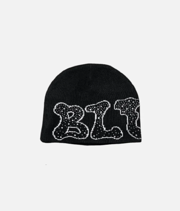 Billionaire Studios Wimpy Kid Beanie Black front view” “Close-up of Wimpy Kid embroidery on black beanie” “Streetwear model wearing Billionaire Studios beanie” “Unisex black beanie styled with streetwear outfit”