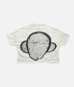 “Billionaire Studios Wimpy Kid Tee White front view” “Close-up of Wimpy Kid print on Billionaire Studios white t-shirt” “Model wearing Billionaire Studios Wimpy Kid Tee White with jeans”