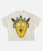 Billionaire Studios Yellow Logo Tee White front view White tee with yellow logo streetwear style Premium cotton white t-shirt by Billionaire Studios Model wearing Billionaire Studios Yellow Logo Tee